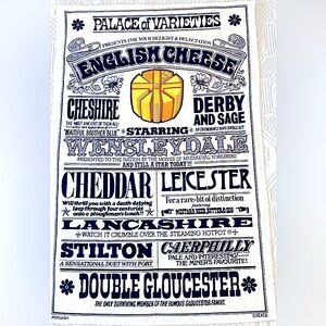 English Cheese Collectible Irish Linen Tea Towel by MMB